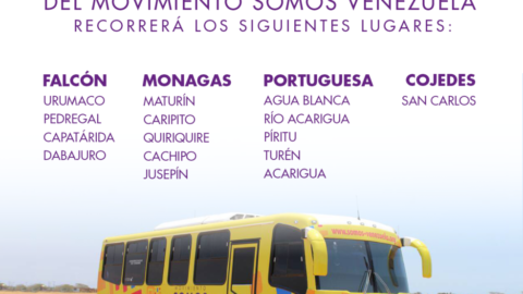 Recorrido del autobús de la Caravana De La Esperanza del Movimiento Somos Venezuela 27/04/2018