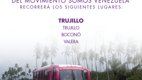 Recorrido del autobús de la Caravana De La Esperanza del Movimiento Somos Venezuela 02/05/2018